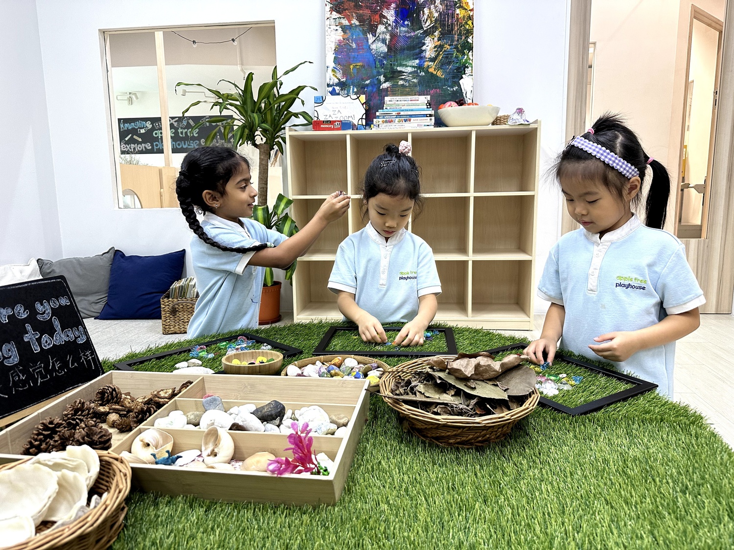 Children doing sensory activities